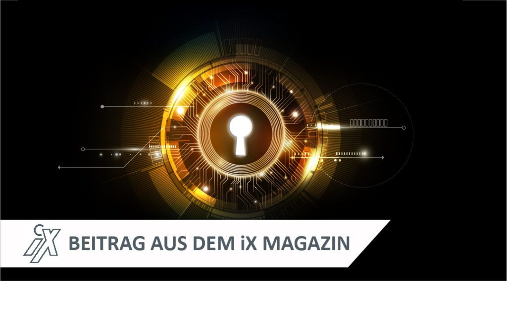 Digitales Schlüsselloch mit Schriftzug "Beitrag aus dem iX Magazin"
