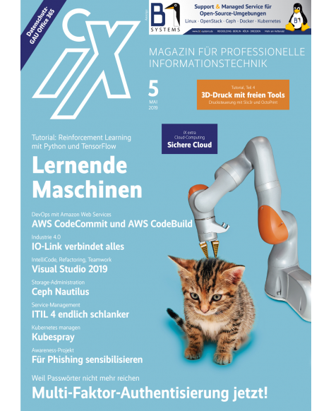 Screenshot Magazin für professionelle Informationstechnik, Thema "Lernende Maschinen"