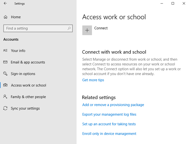 Screenshot der Windows Einstellungen für das Auto-Enrollment