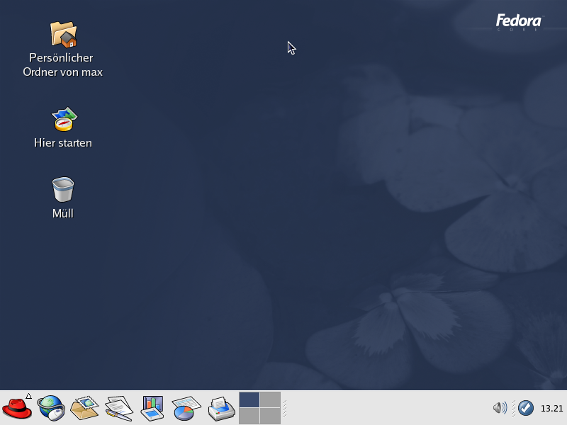 Screenshot eines Linux-Desktop-Hintergrunds
