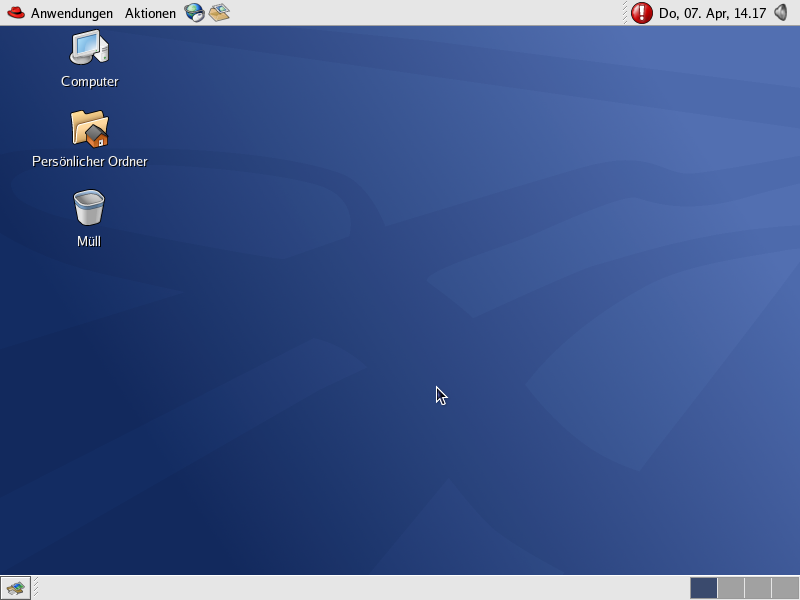 Screenshot eines Linux-Desktop-Hintergrunds